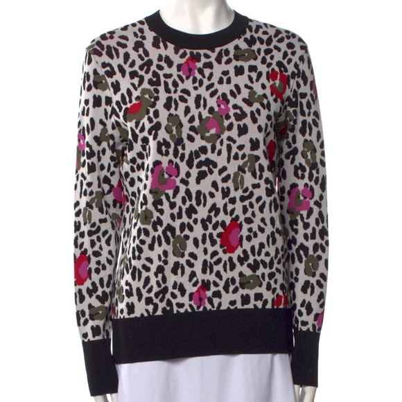 Ted Baker Wilderness Embroidered Leopard Print Sweater Dusty Pink | RARE! TB 5 - Picture 1 of 7